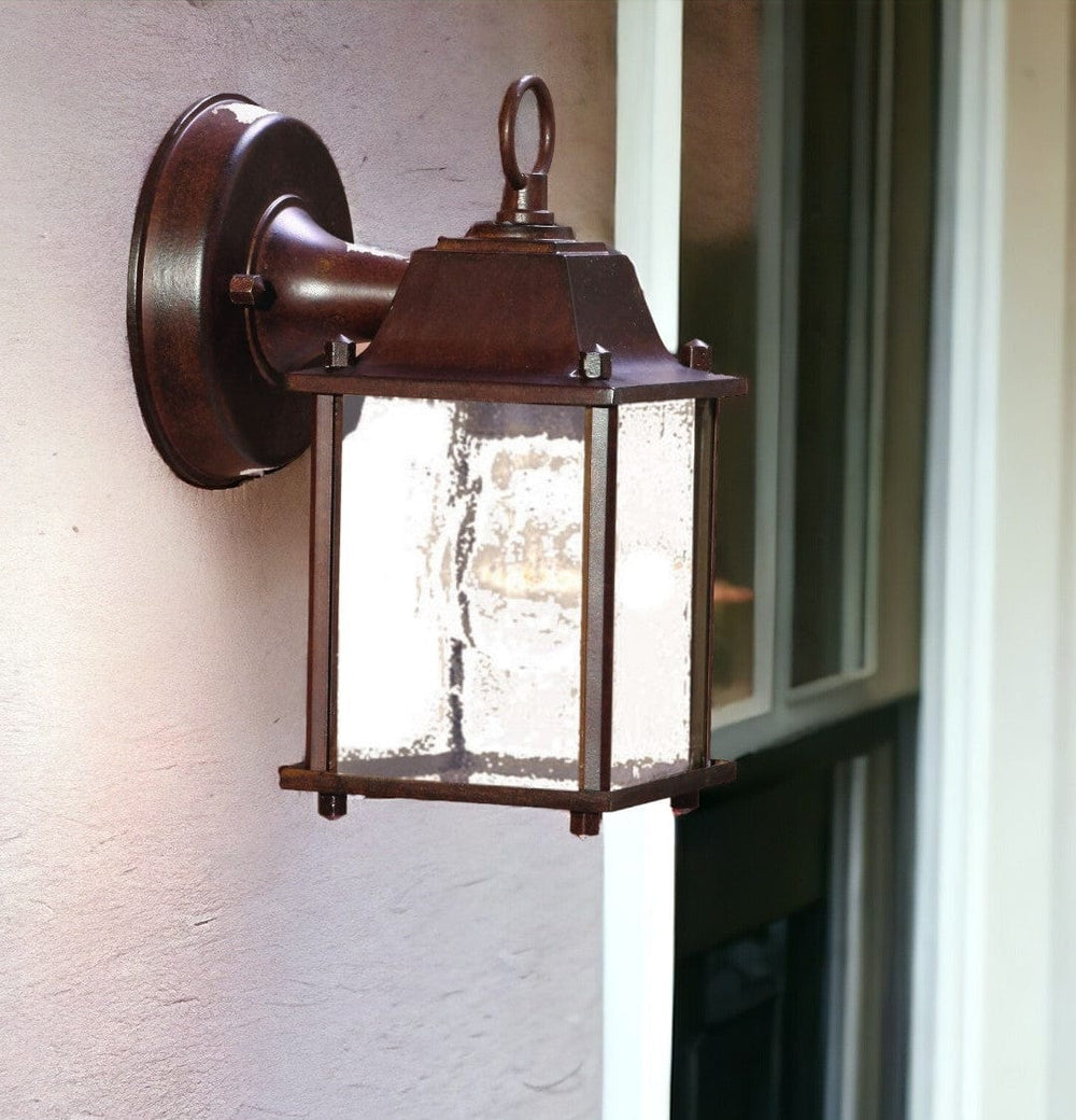 Dark Brown Hanging Waterfall Glass Lantern Wall Light - Homeroots