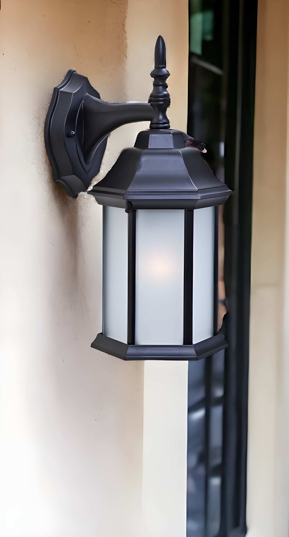 Matte Black Frosted Glass Swing Arm Wall Light - Homeroots - Flyclothing LLC