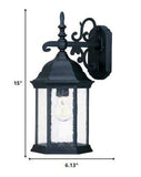 Petite Matte Black Domed Hanging Lantern Wall Light - Homeroots - Flyclothing LLC