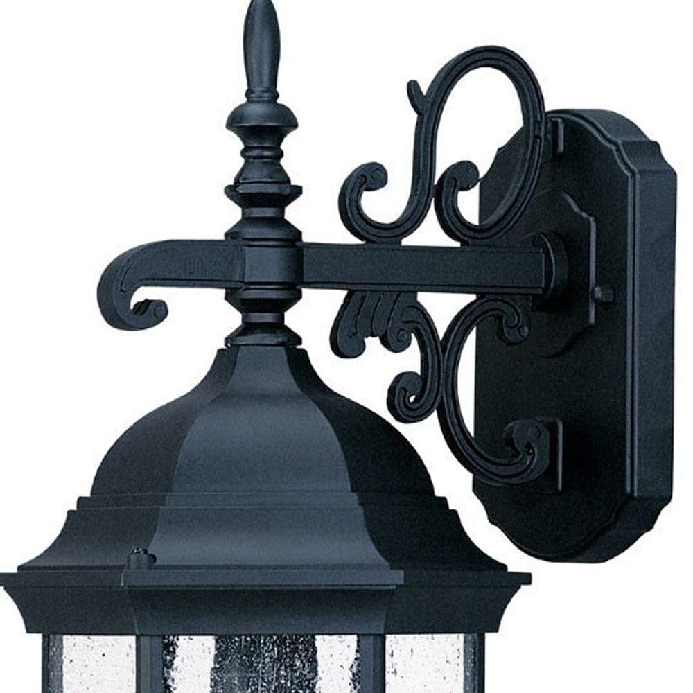 Petite Matte Black Domed Hanging Lantern Wall Light - Homeroots