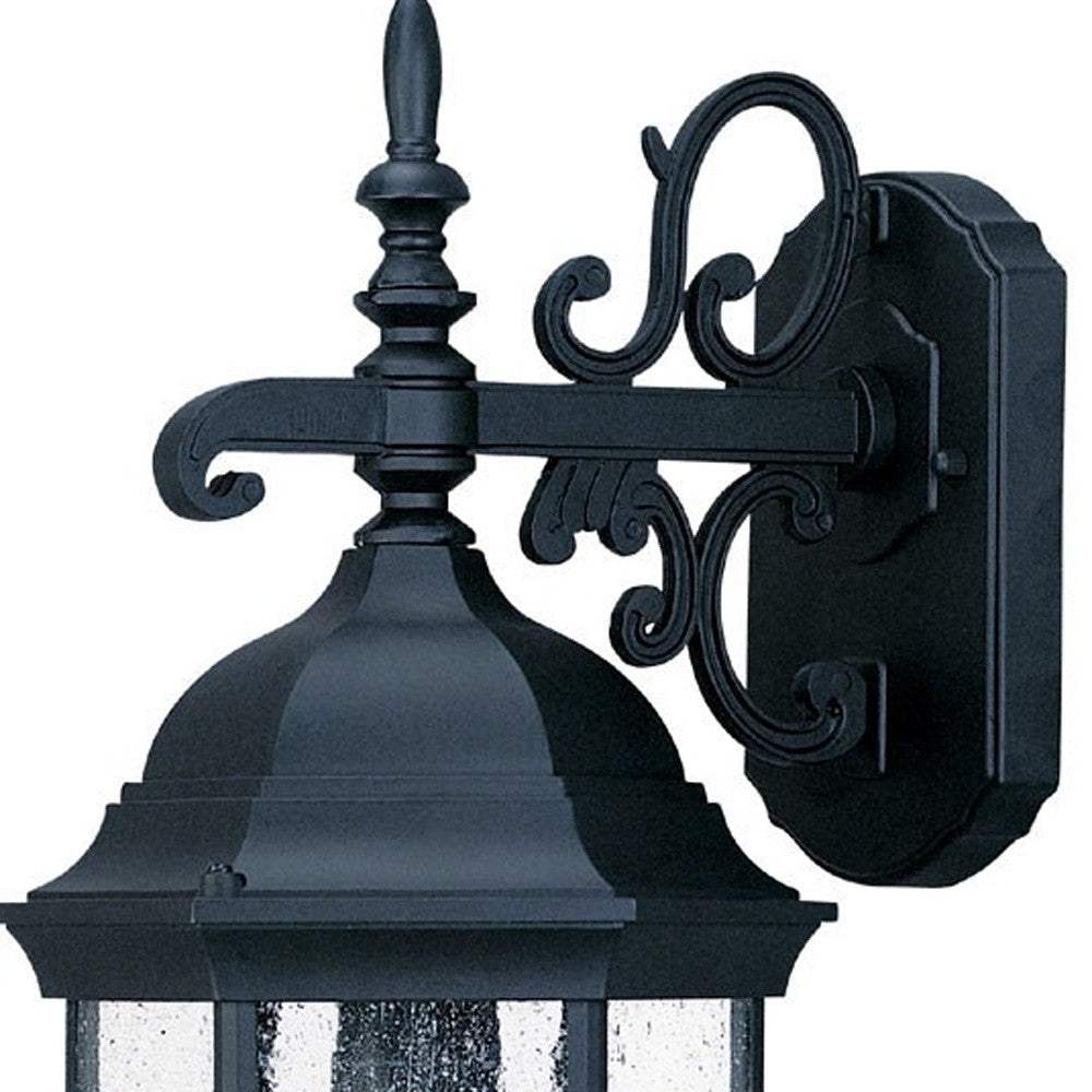 Petite Matte Black Domed Hanging Lantern Wall Light - Homeroots - Flyclothing LLC