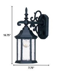 Narrow Matte Black Domed Hanging Lantern Wall Light - Homeroots