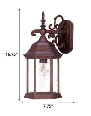 Narrow Brown Domed Hanging Lantern Wall Light - Homeroots