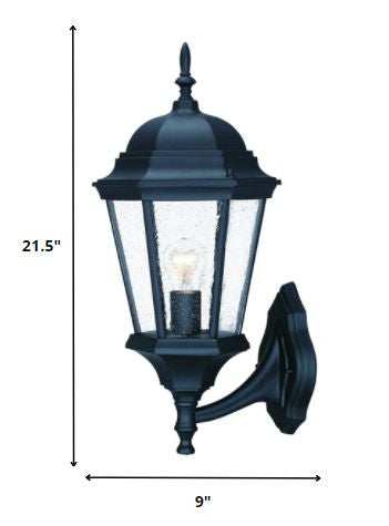 Matte Black Swing Arm Glass Lantern Wall Light - Homeroots - Flyclothing LLC