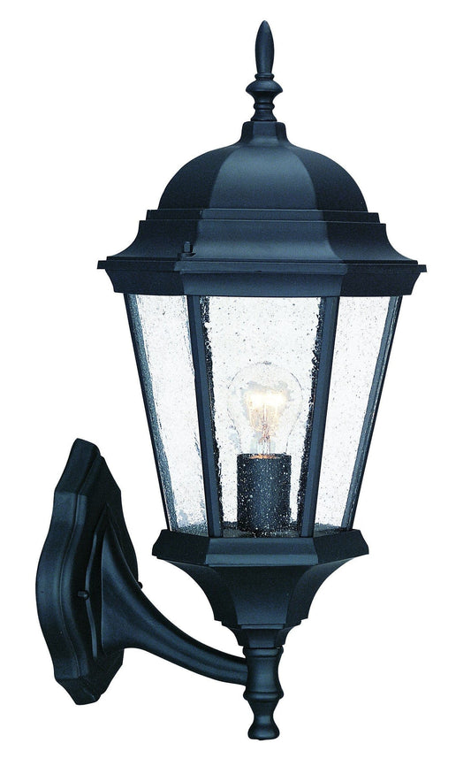 Matte Black Swing Arm Glass Lantern Wall Light - Homeroots