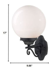Matte Black Round Acrylic Globe Wall Sconce - Homeroots
