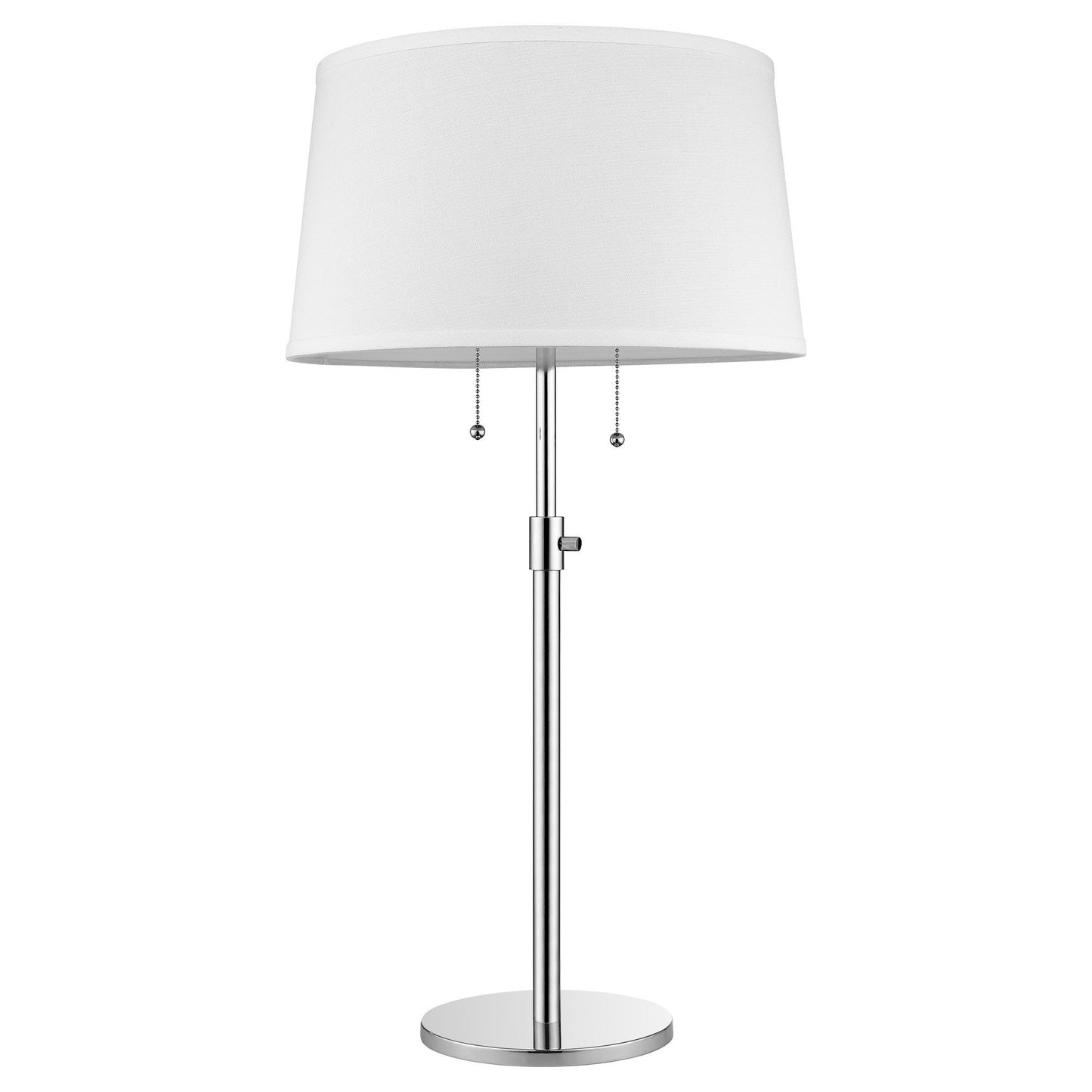 31" Silver Metal Two Light Adjustable Table Lamp With White Empire Shade - Homeroots - Flyclothing LLC