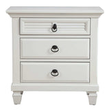 White Plantation 3 Drawer Nightstand - Homeroots