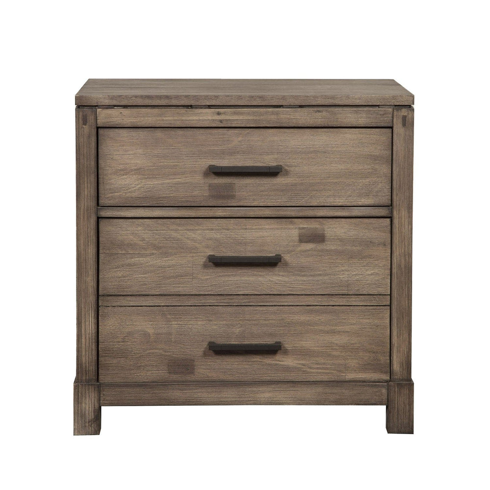 26" Weathered Gray Two Drawer Wood Nightstand - Homeroots