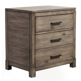 26" Weathered Gray Two Drawer Wood Nightstand - Homeroots