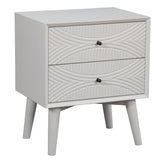 White Groovy 1 Drawer Wood Nightstand - Homeroots