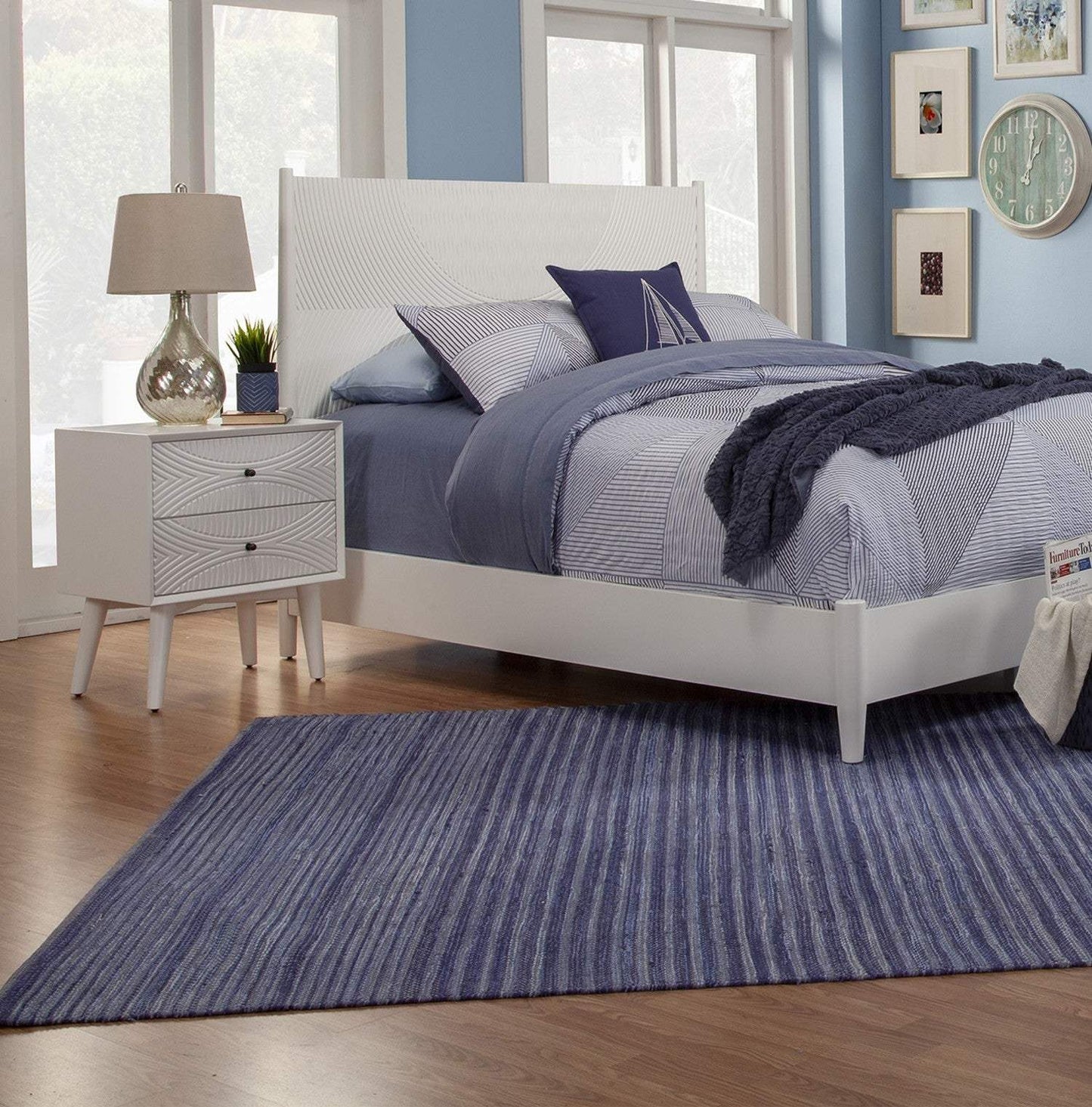 White Groovy 1 Drawer Wood Nightstand - Homeroots - Flyclothing LLC