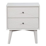 White Groovy 1 Drawer Wood Nightstand - Homeroots - Flyclothing LLC