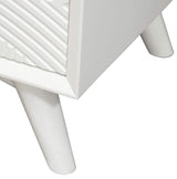 White Groovy 1 Drawer Wood Nightstand - Homeroots - Flyclothing LLC