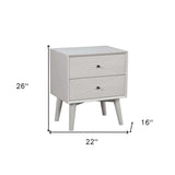 White Groovy 1 Drawer Wood Nightstand - Homeroots - Flyclothing LLC