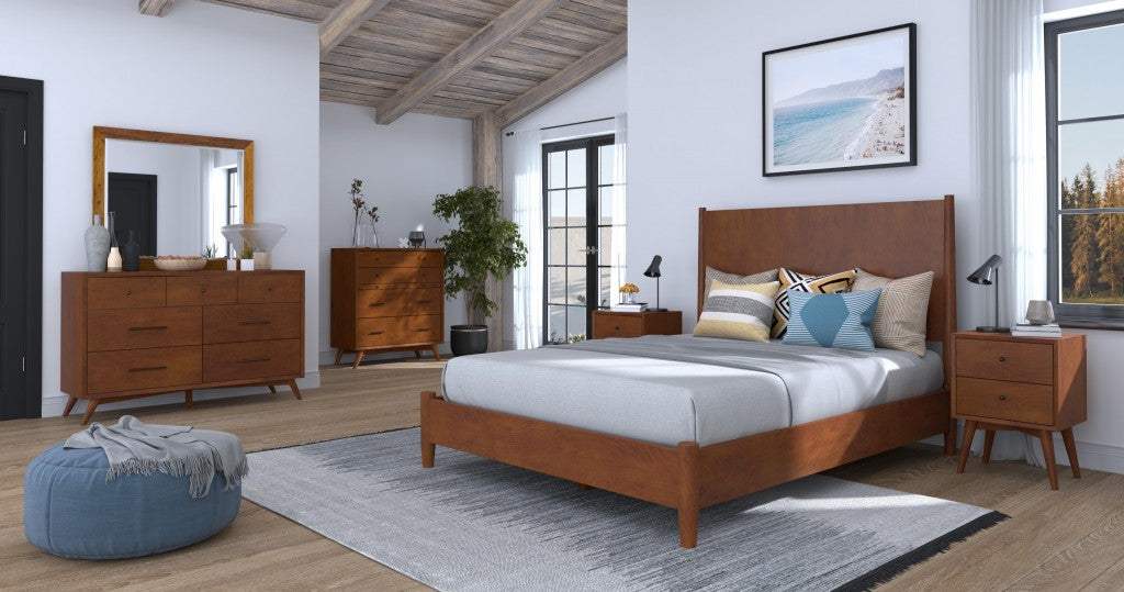 Brown Century Modern Wood 2 Drawer Nightstand - Homeroots - Flyclothing LLC