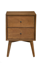 Brown Century Modern Wood 2 Drawer Nightstand - Homeroots - Flyclothing LLC