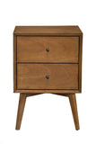 Brown Century Modern Wood 2 Drawer Nightstand - Homeroots
