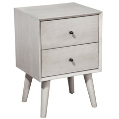 Gray Century Modern Wood 2 Drawer Nightstand - Homeroots