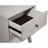 Gray Century Modern Wood 2 Drawer Nightstand - Homeroots