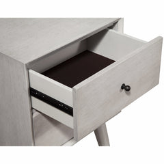 Gray Century Modern Wood 2 Drawer Nightstand - Homeroots