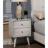 Gray Century Modern Wood 2 Drawer Nightstand - Homeroots