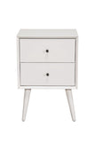 White Century Modern Wood 2 Drawer Nightstand - Homeroots