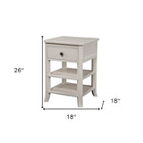 Mahogany White One Drawer Flair Nightstand - Homeroots - Flyclothing LLC