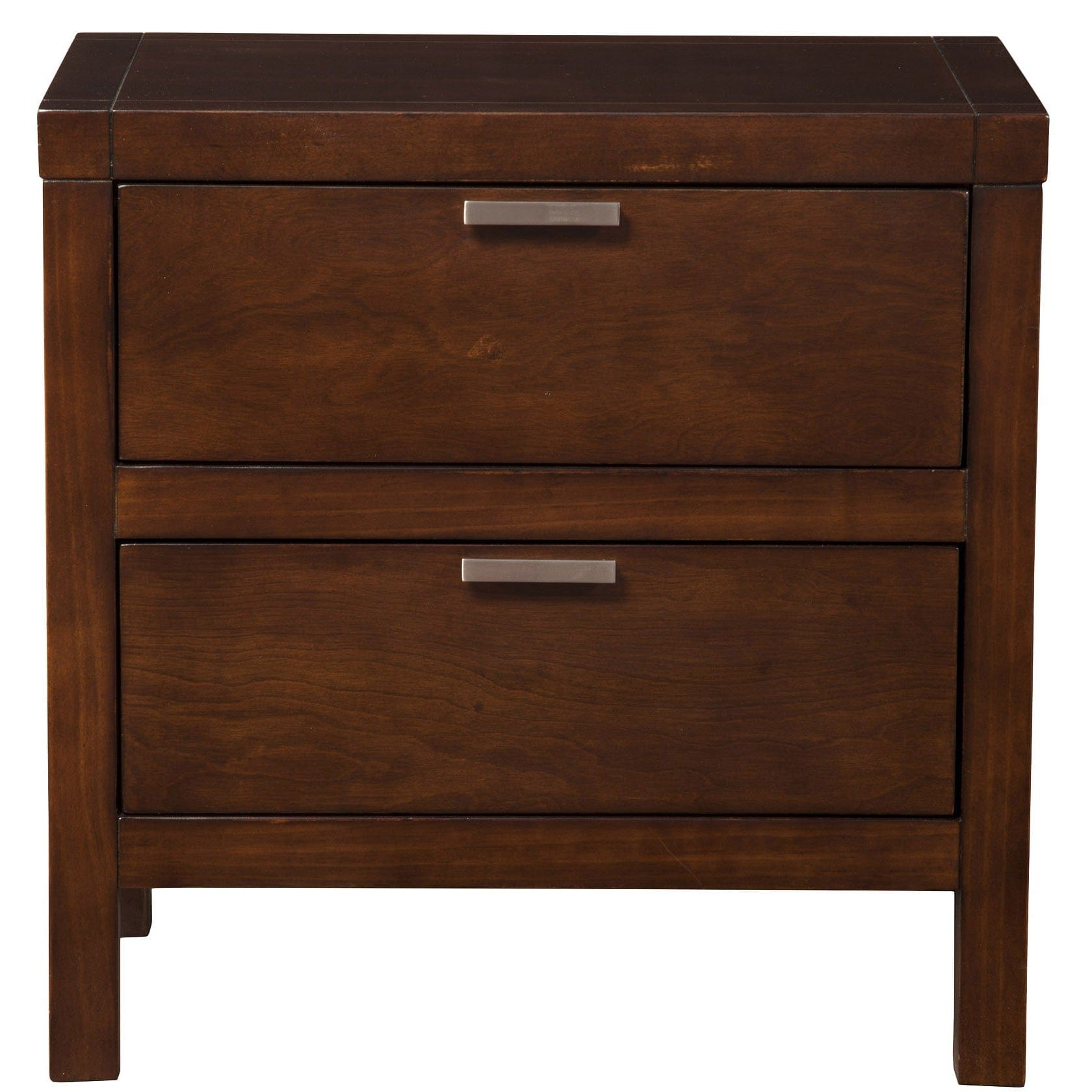 24" Brown Two Drawers Faux Wood Nightstand - Homeroots - Flyclothing LLC