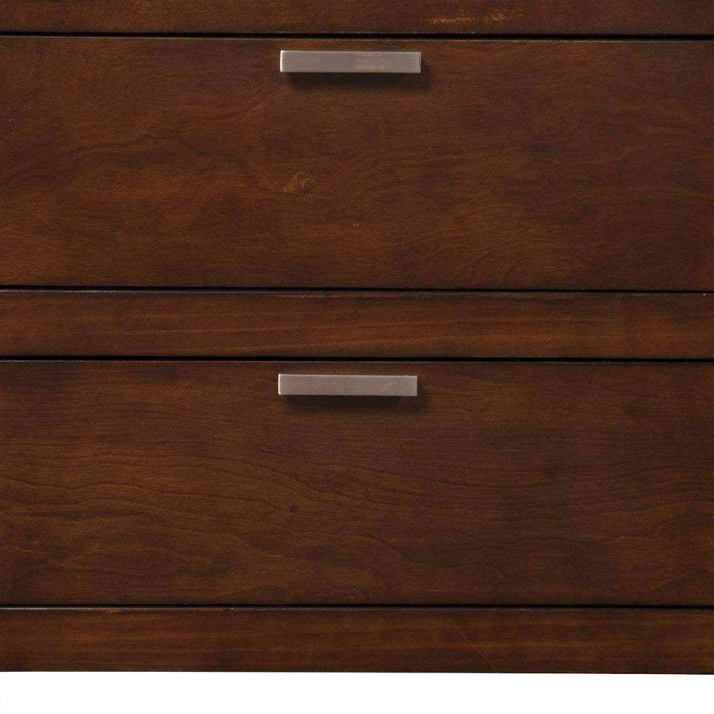 24" Brown Two Drawers Faux Wood Nightstand - Homeroots - Flyclothing LLC