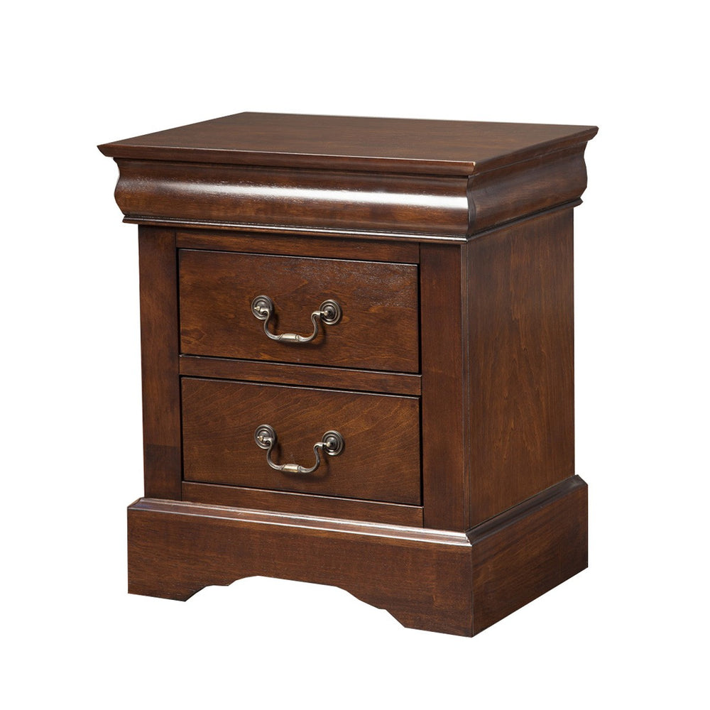 Solid Wood Cappuccino 2 Drawer Nightstand - Homeroots