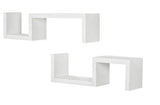 24" Two Shelves Solid Wood Wall Mounted Shelving Unit - Homeroots