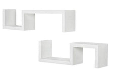 24" Two Shelves Solid Wood Wall Mounted Shelving Unit - Homeroots