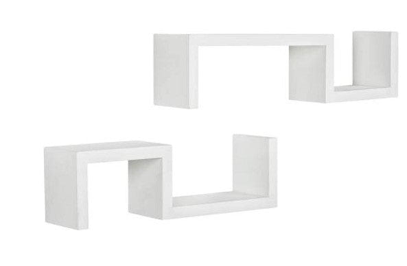 24" Two Shelves Solid Wood Wall Mounted Shelving Unit - Homeroots