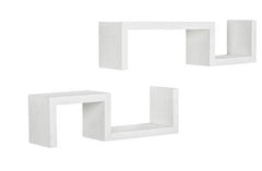 24" Two Shelves Solid Wood Wall Mounted Shelving Unit - Homeroots