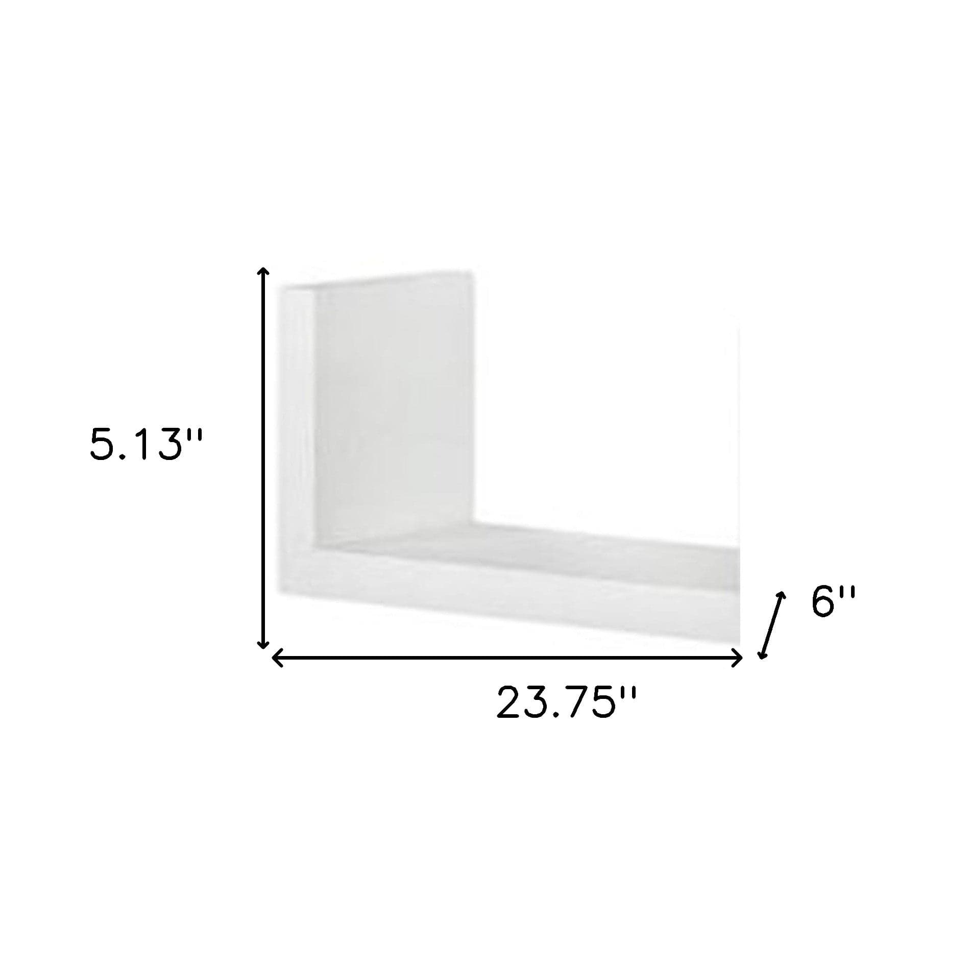 24" Two Shelves Solid Wood Wall Mounted Shelving Unit - Homeroots