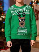 Children's Christmas Reindeer Graphic Crewneck Sweatshirt - Trendsi - Flyclothing LLC