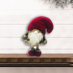 Big Red Fur Hat Cheetah Coat Gnome - Homeroots