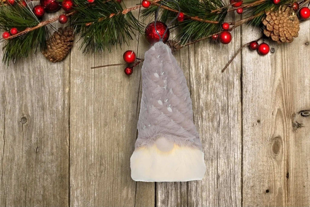 Fluffy Pink and Silver Hanging Light Up Gnome - Homeroots - Flyclothing LLC