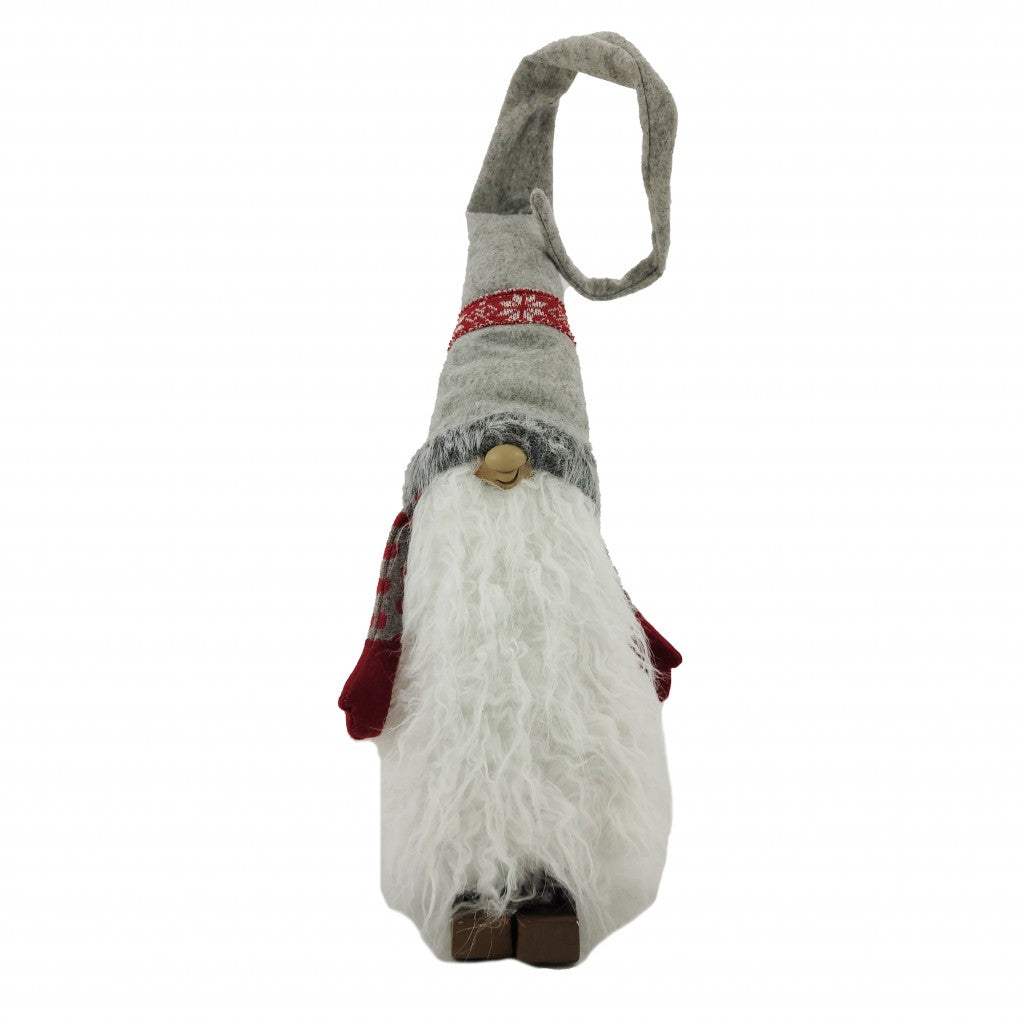 Red and Grey Winter Gnome with Snowflakes - Homeroots - Flyclothing LLC