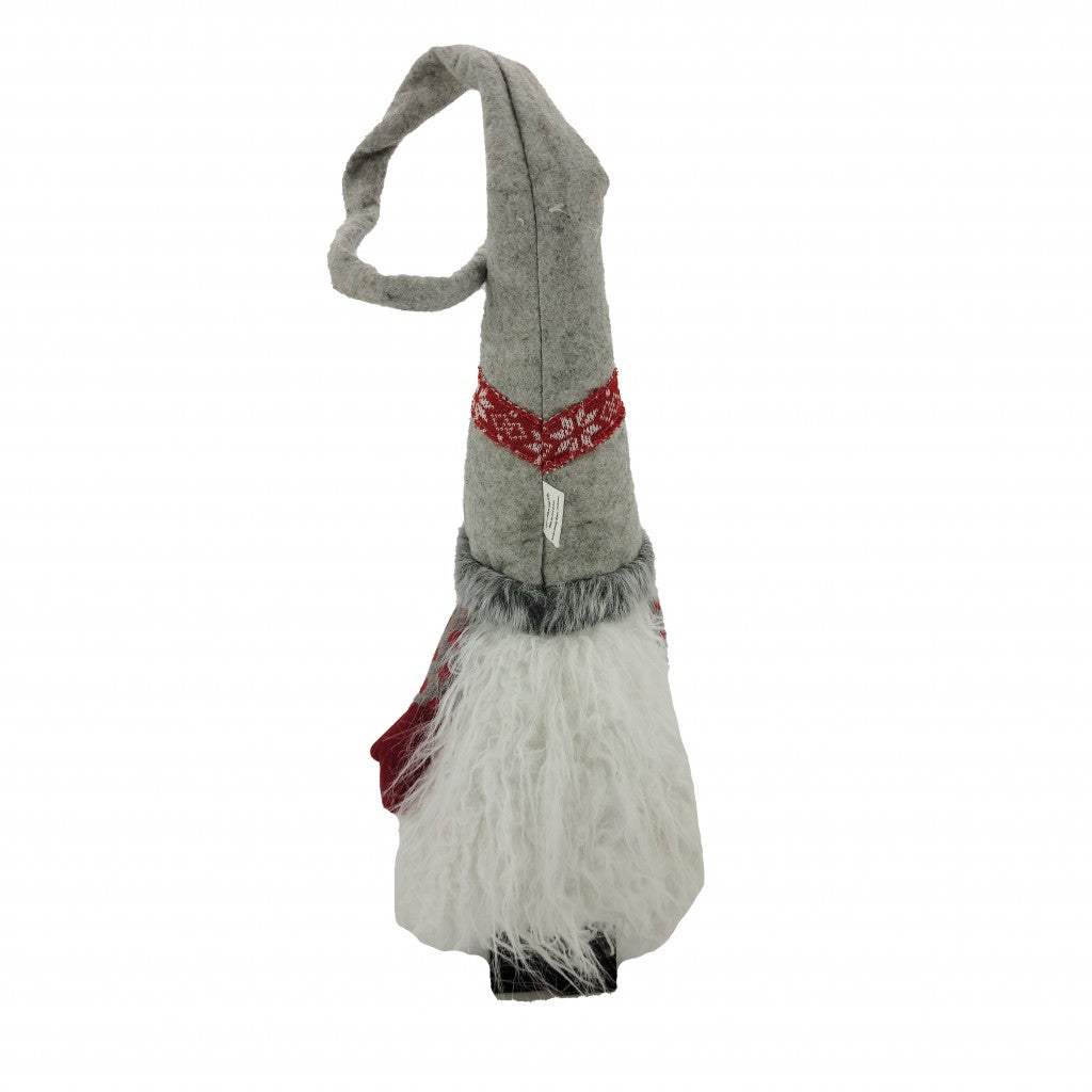 Red and Grey Winter Gnome with Snowflakes - Homeroots - Flyclothing LLC