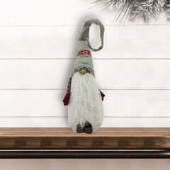 Red and Grey Winter Gnome with Snowflakes - Homeroots