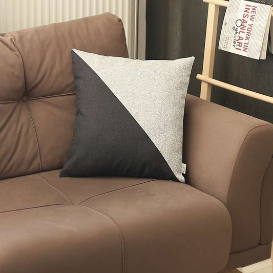 Gray and Black Diagonal Decorative Throw Pillow - Homeroots