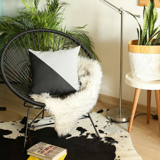 Gray and Black Diagonal Decorative Throw Pillow - Homeroots