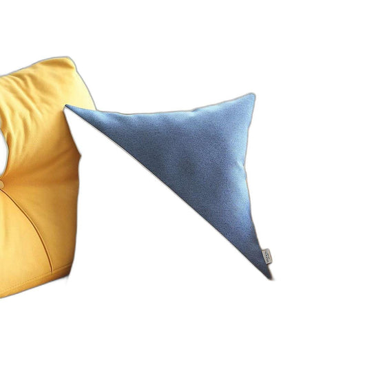 Blue and Ivory Diagonal Decorative Throw Pillow - Homeroots