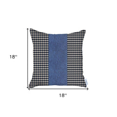 Blue Houndstooth Decorative Throw Pillow - Homeroots