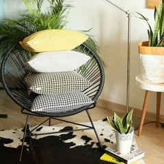 Pale Yellow Houndstooth Pattern Throw Pillow - Homeroots