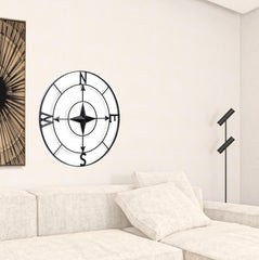 Black Metal Compass Shaped Wall Decor - Homeroots