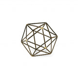 8" Brown and Gold Metal Hand Painted Geometric Orb Tabletop Sculpture - Homeroots - Flyclothing LLC