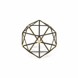 8" Brown and Gold Metal Hand Painted Geometric Orb Tabletop Sculpture - Homeroots - Flyclothing LLC